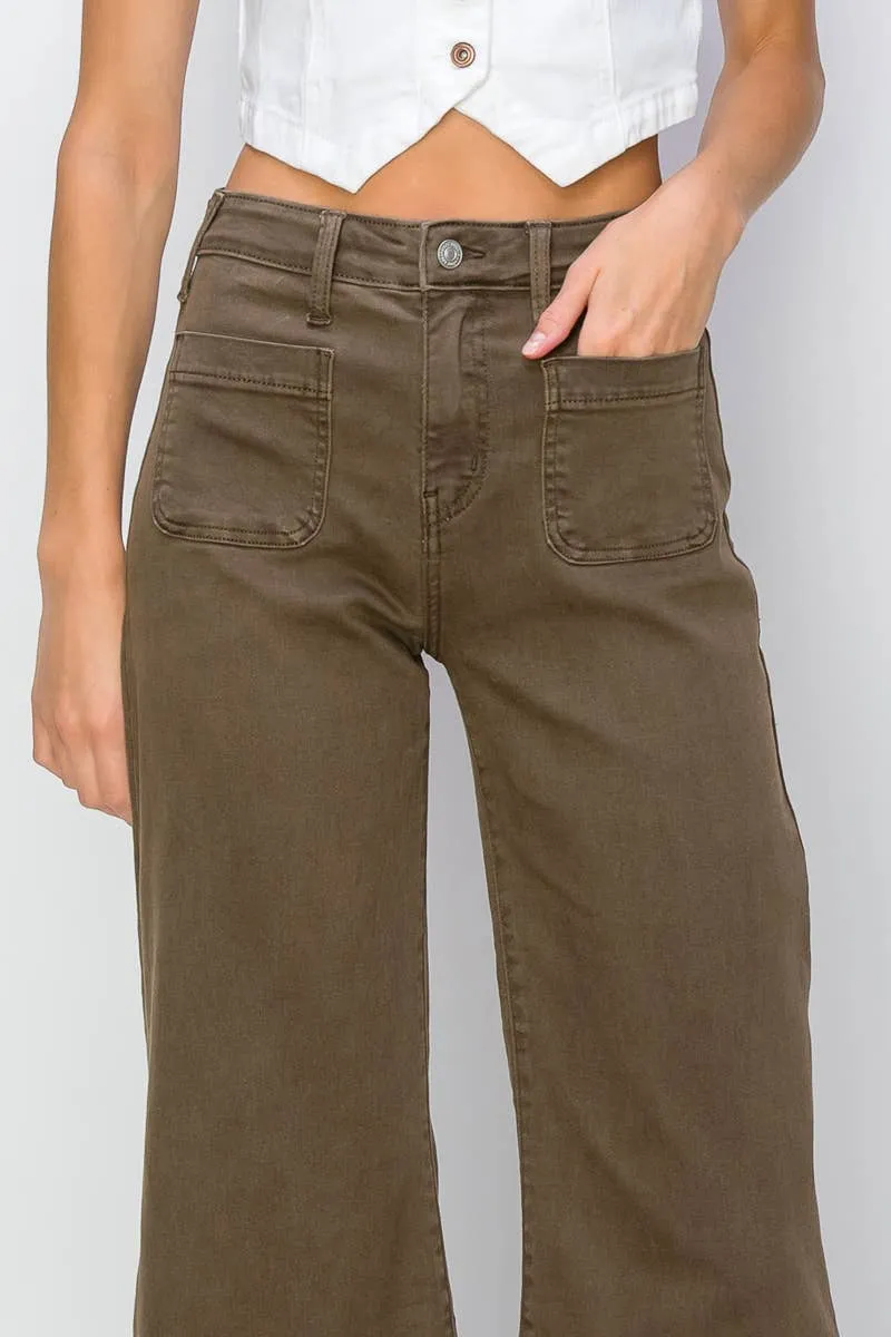 Artemis HIGH RISE STRETCH CROP PALAZZO JEANS