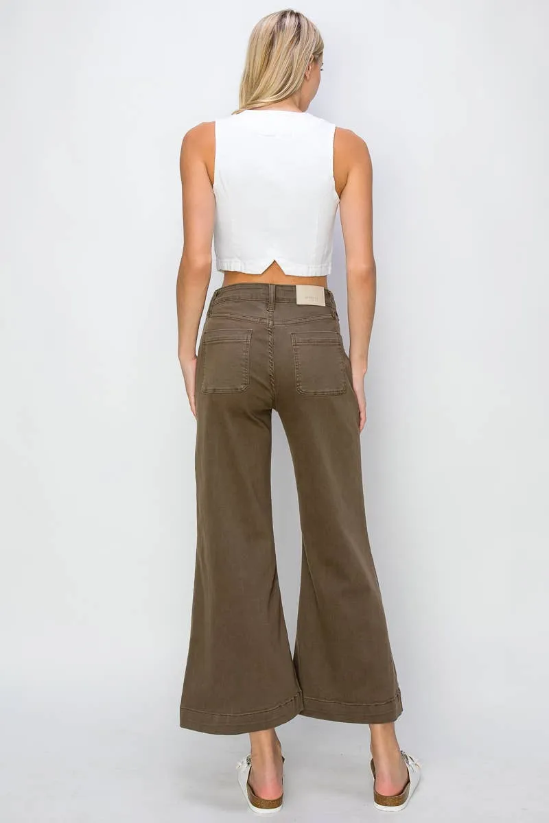 Artemis HIGH RISE STRETCH CROP PALAZZO JEANS