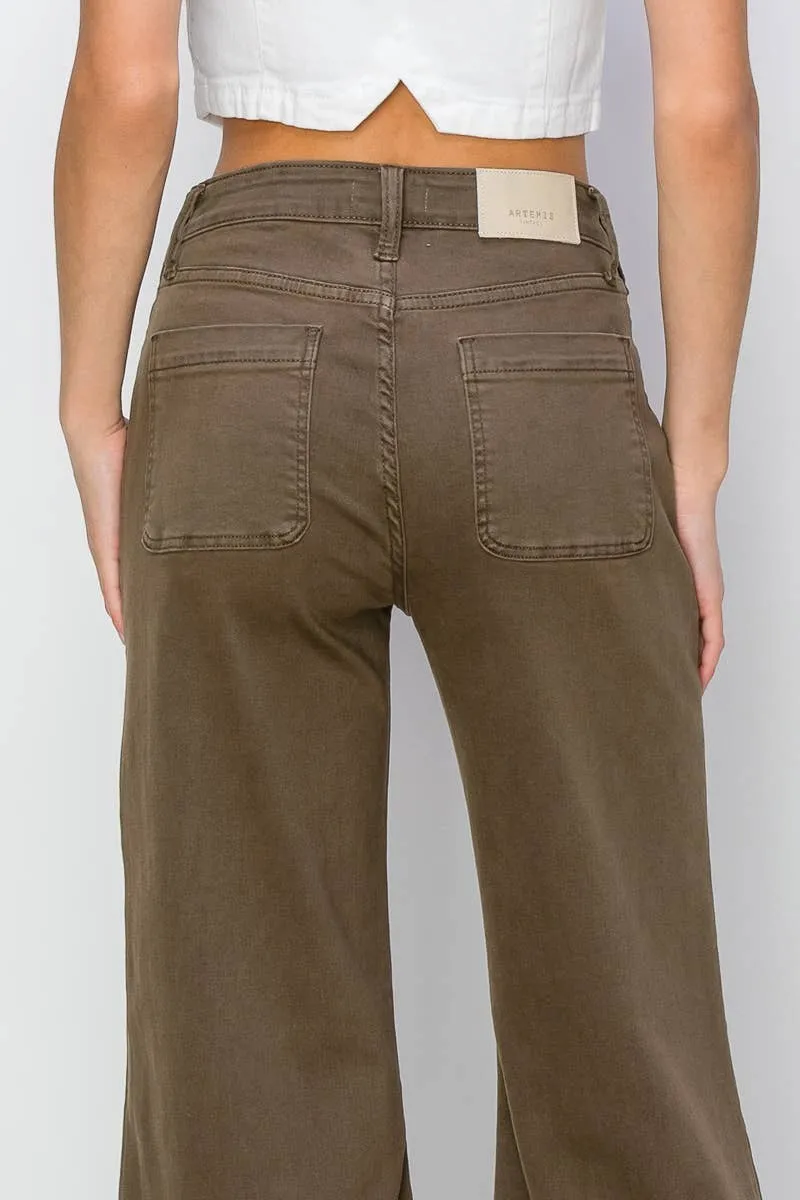 Artemis HIGH RISE STRETCH CROP PALAZZO JEANS