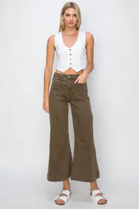 Artemis HIGH RISE STRETCH CROP PALAZZO JEANS