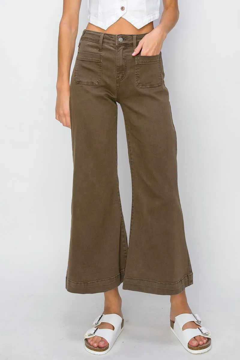Artemis HIGH RISE STRETCH CROP PALAZZO JEANS