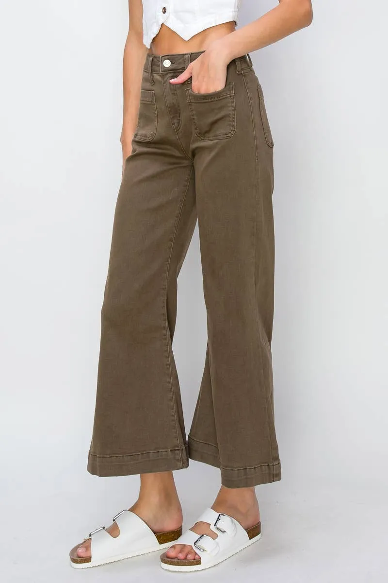 Artemis HIGH RISE STRETCH CROP PALAZZO JEANS
