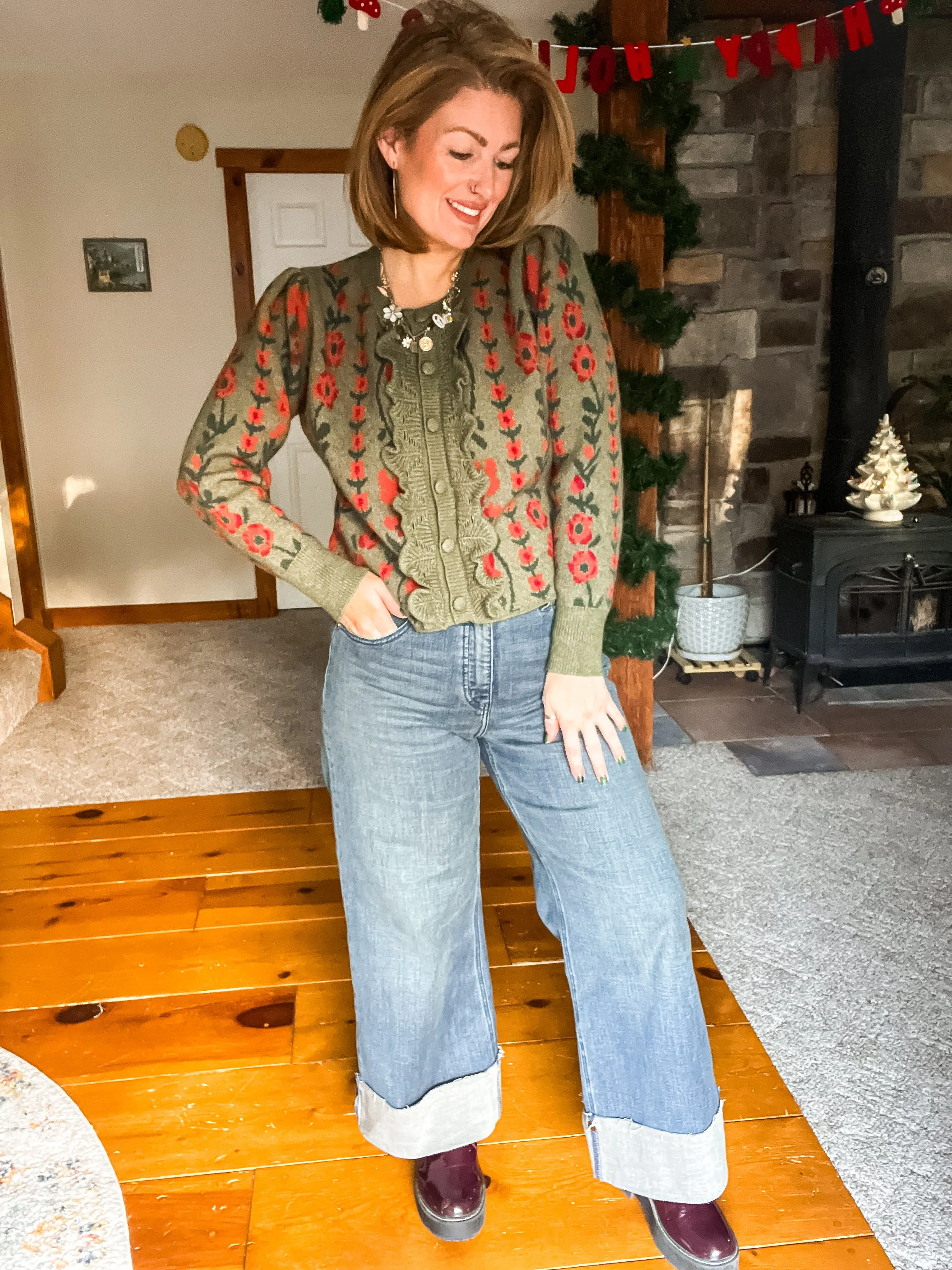 Artemis Vintage High rise with Snap cuff wide leg jeans