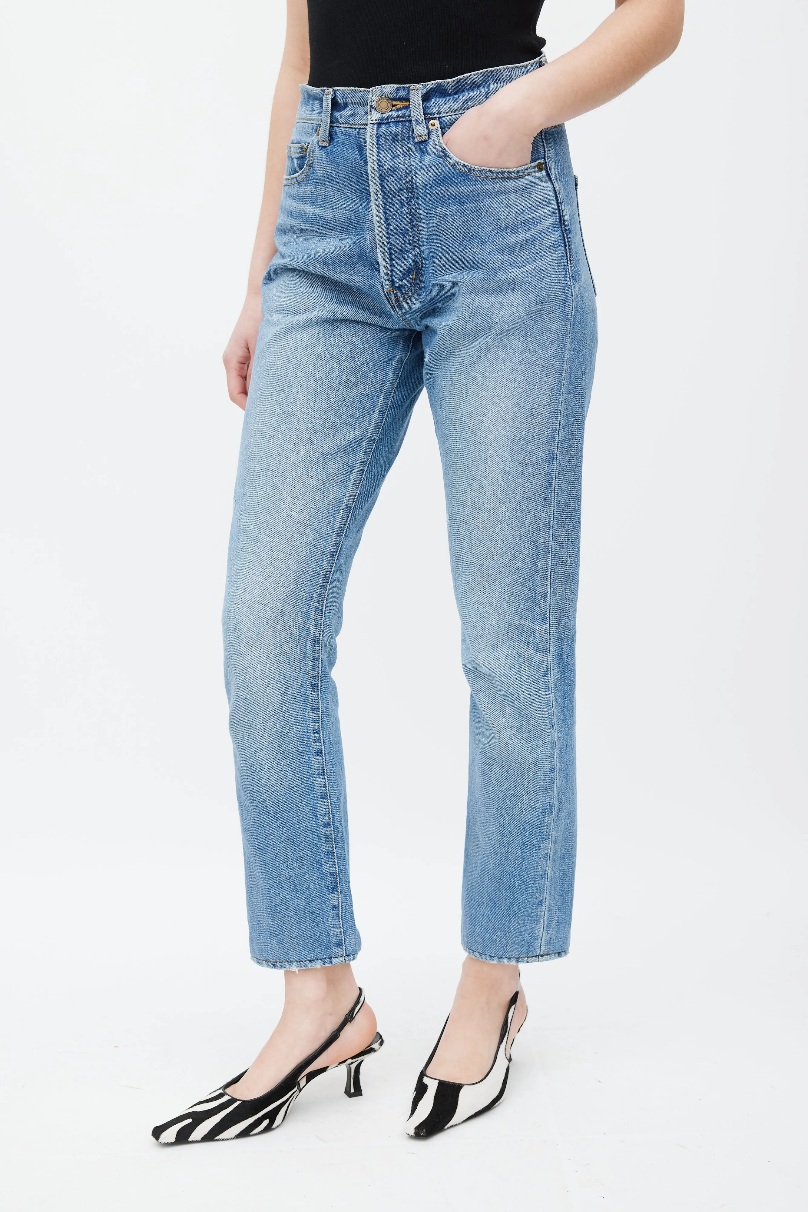 Blue D10 Distressed Skinny Jeans