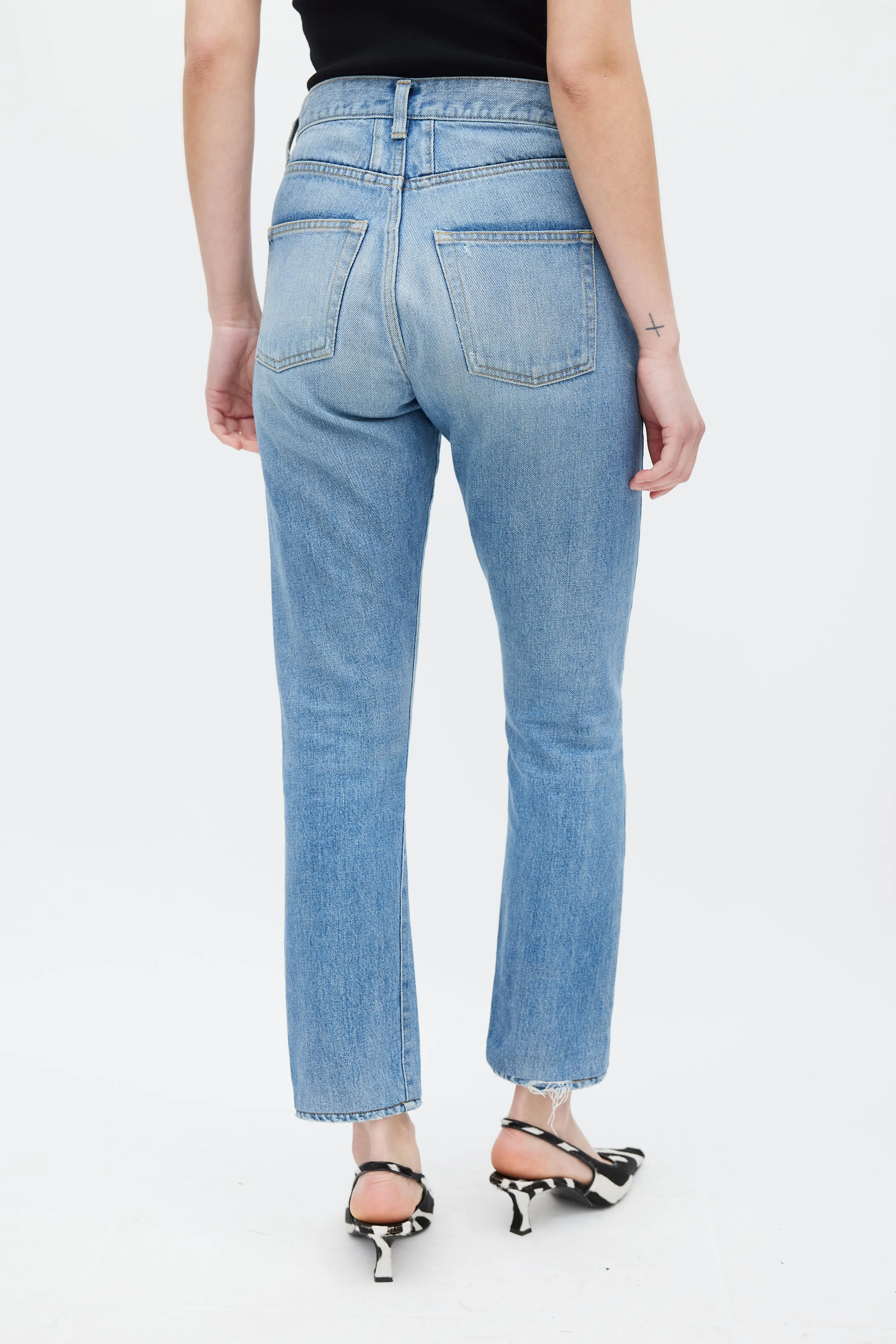 Blue D10 Distressed Skinny Jeans