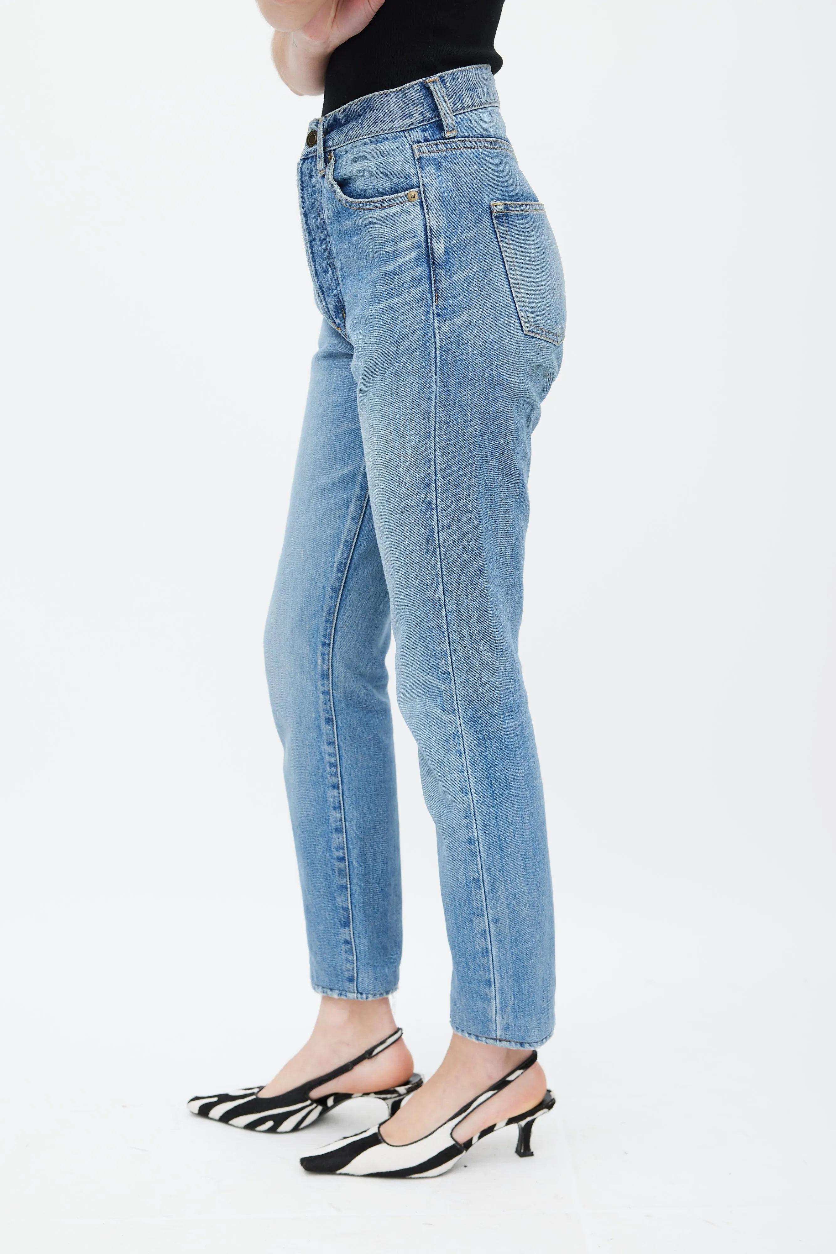 Blue D10 Distressed Skinny Jeans