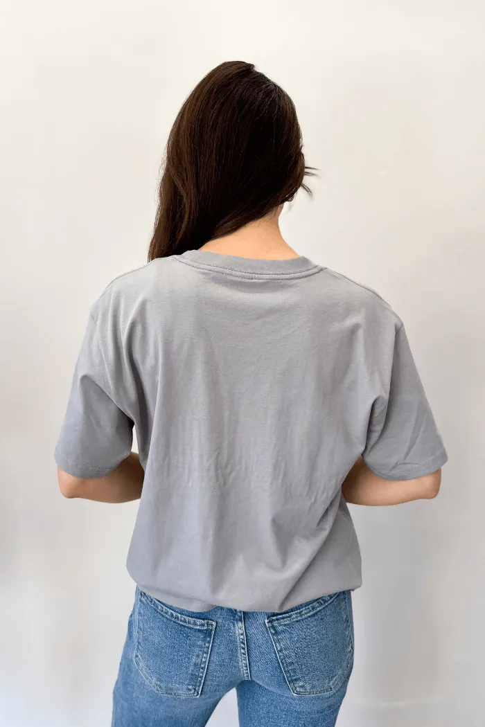 Grey Nashville Puff Outline Boxy Tee
