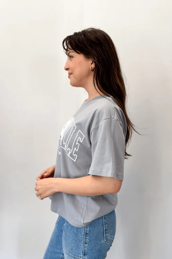 Grey Nashville Puff Outline Boxy Tee