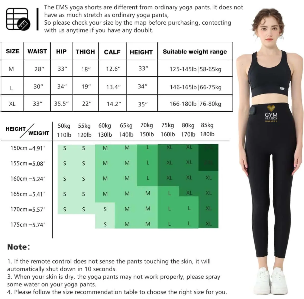 GYM IN BOX® Smart StimFit Yoga Pants