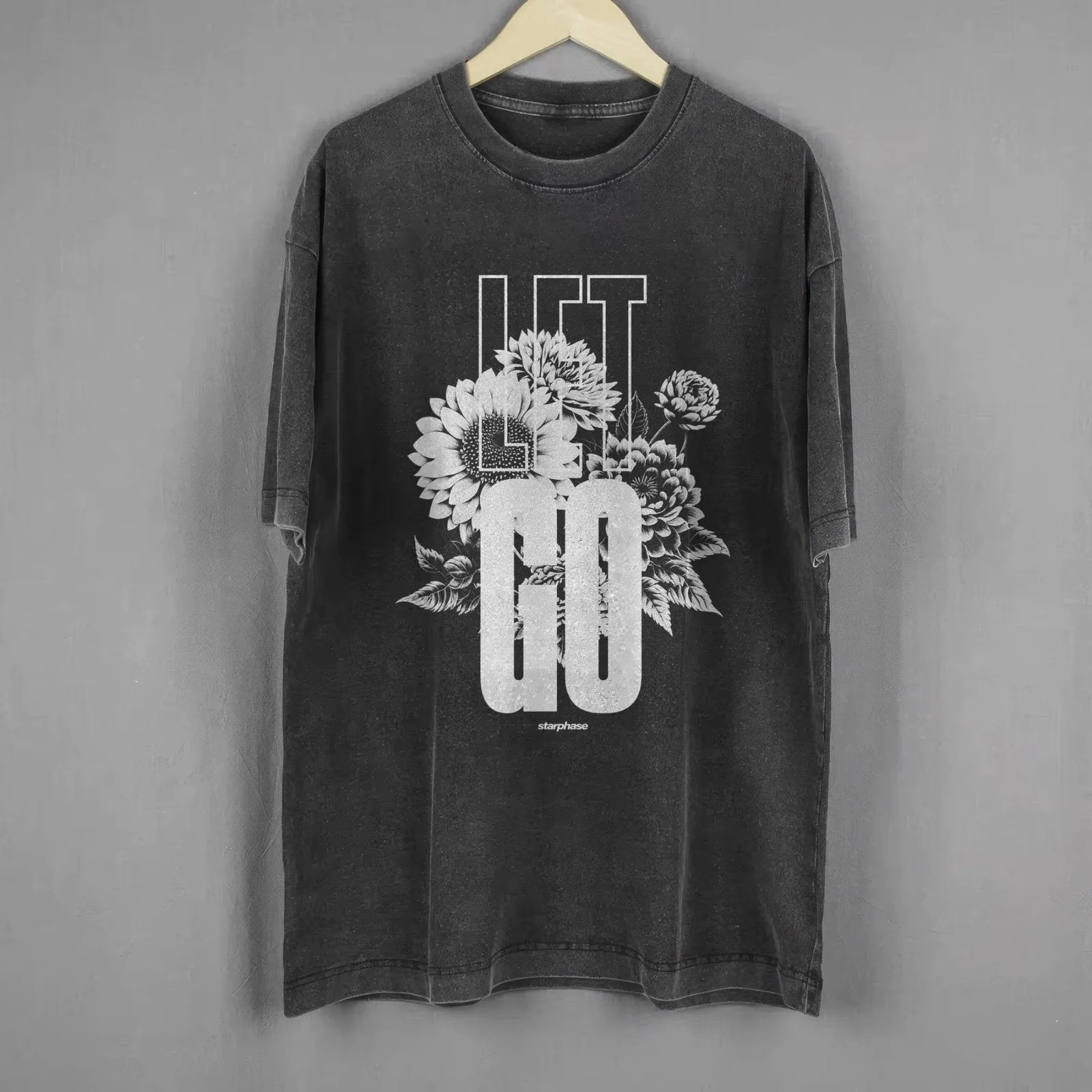 Let Go Oversized Acid Wash T-Shirt