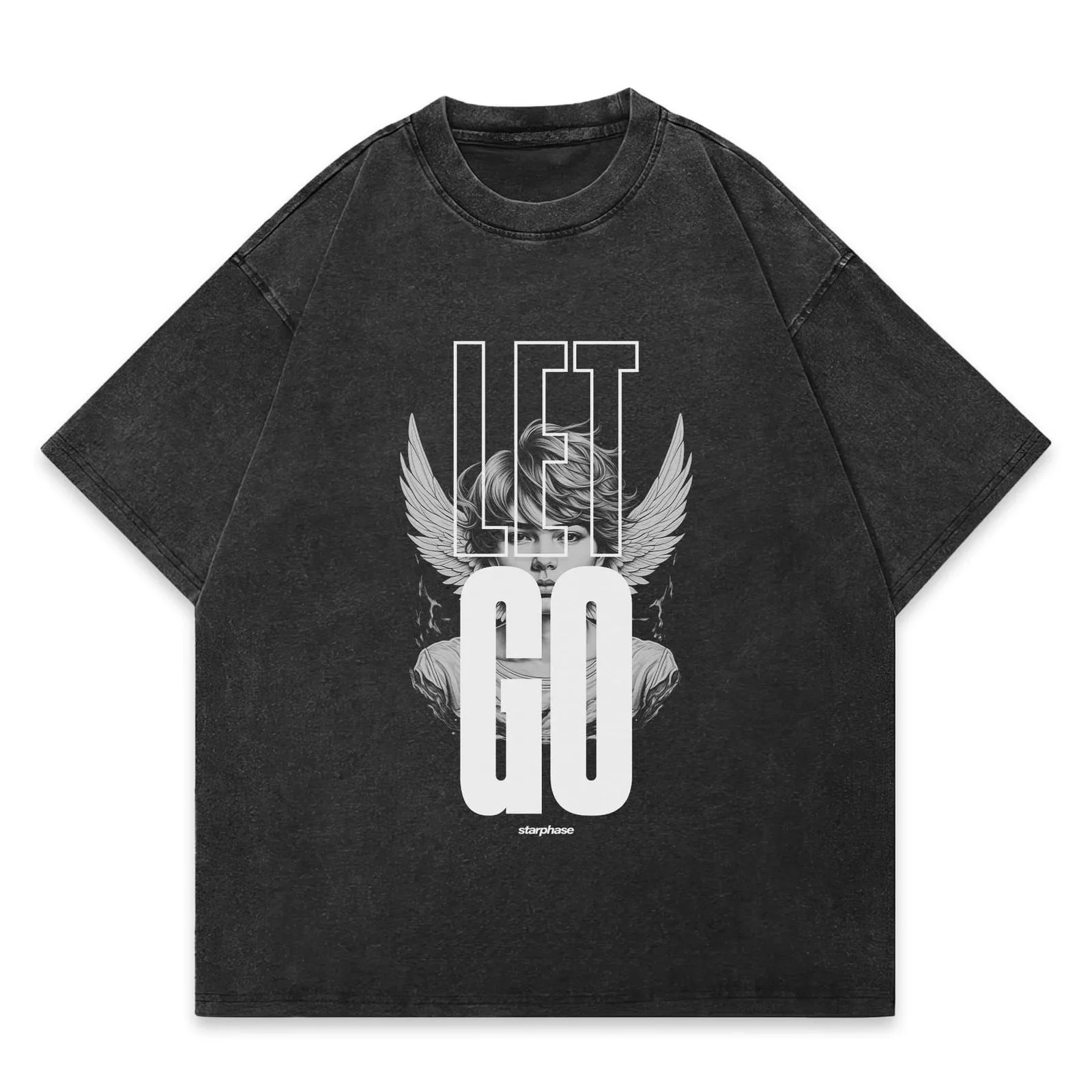 Let Go Oversized Acid Wash T-Shirt