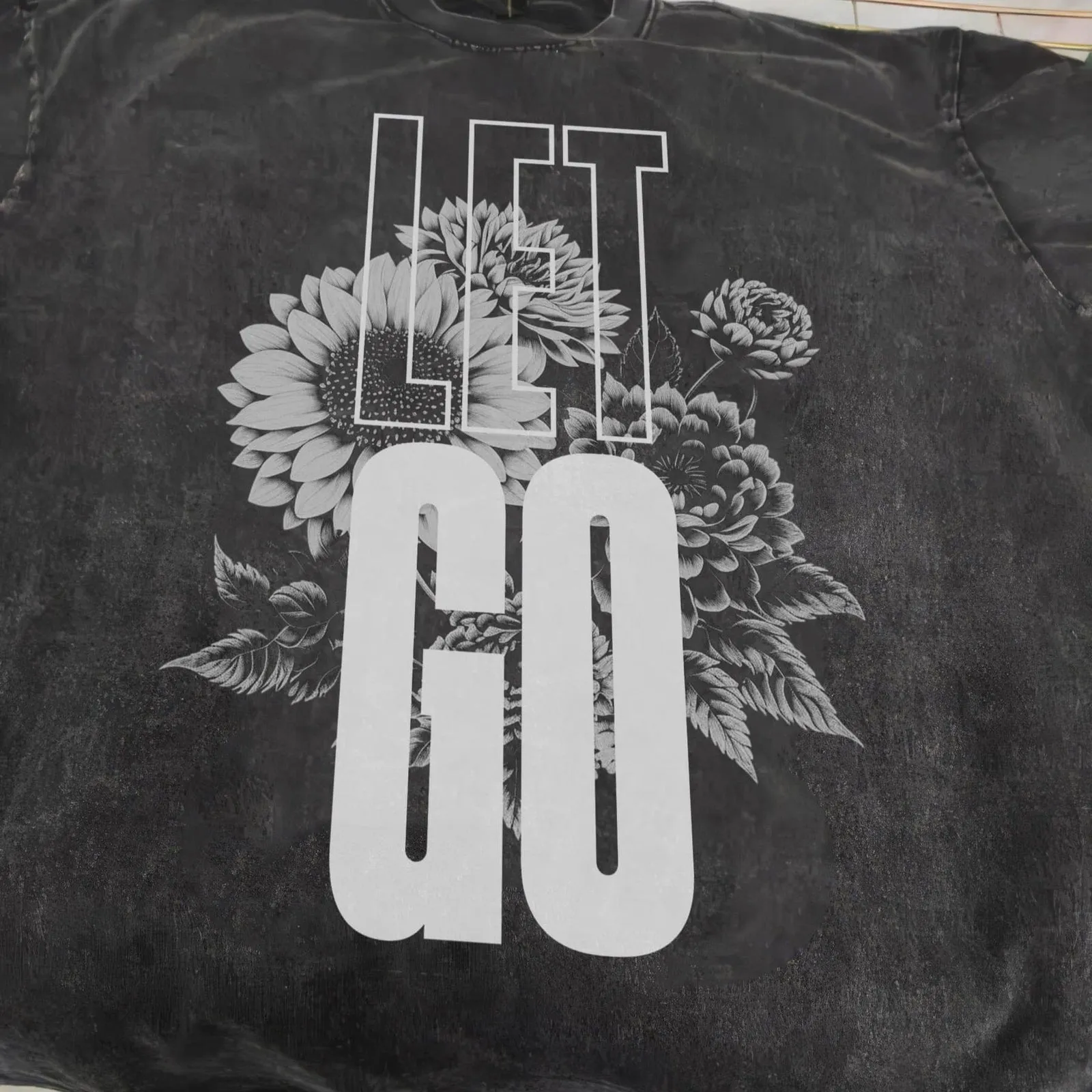 Let Go Oversized Acid Wash T-Shirt