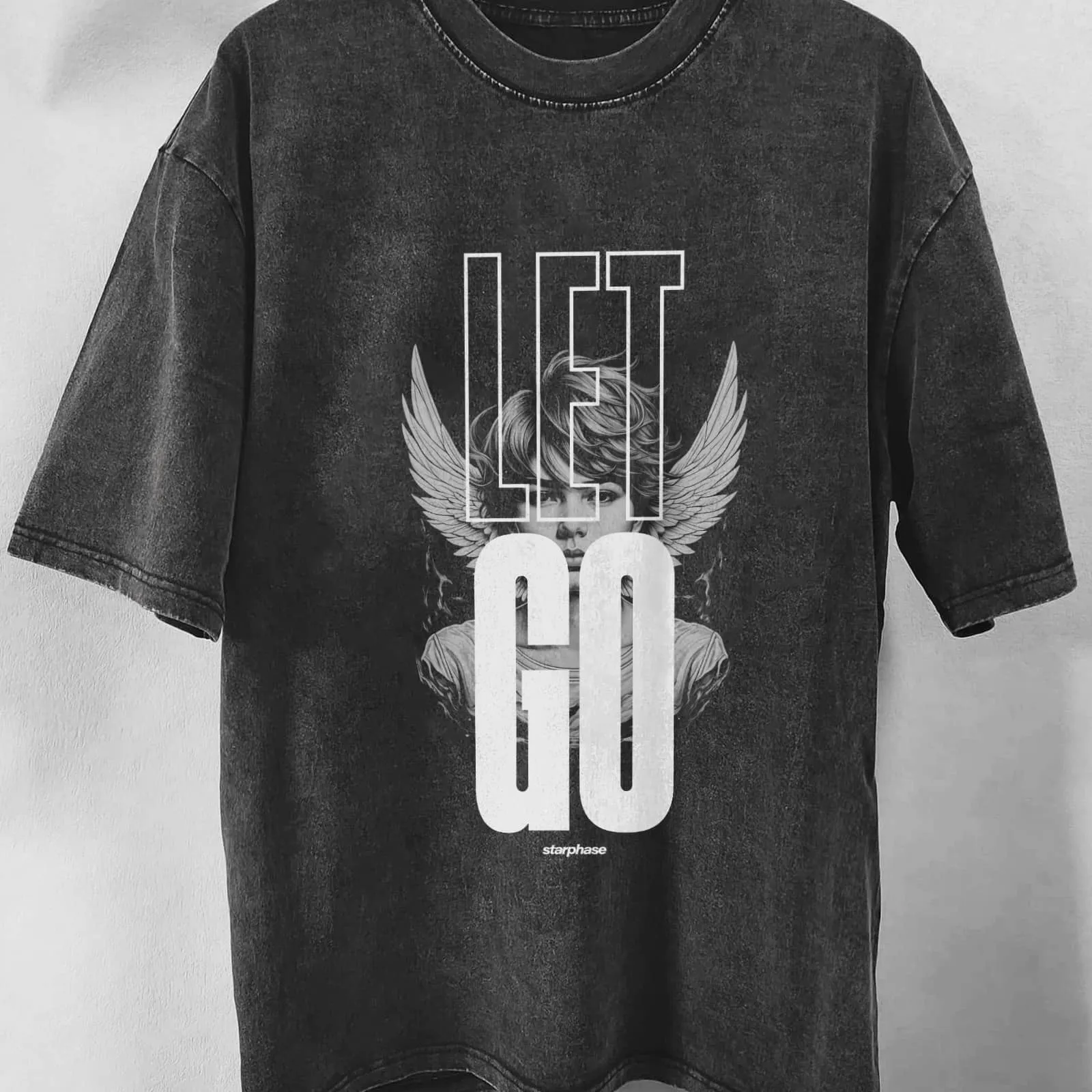 Let Go Oversized Acid Wash T-Shirt