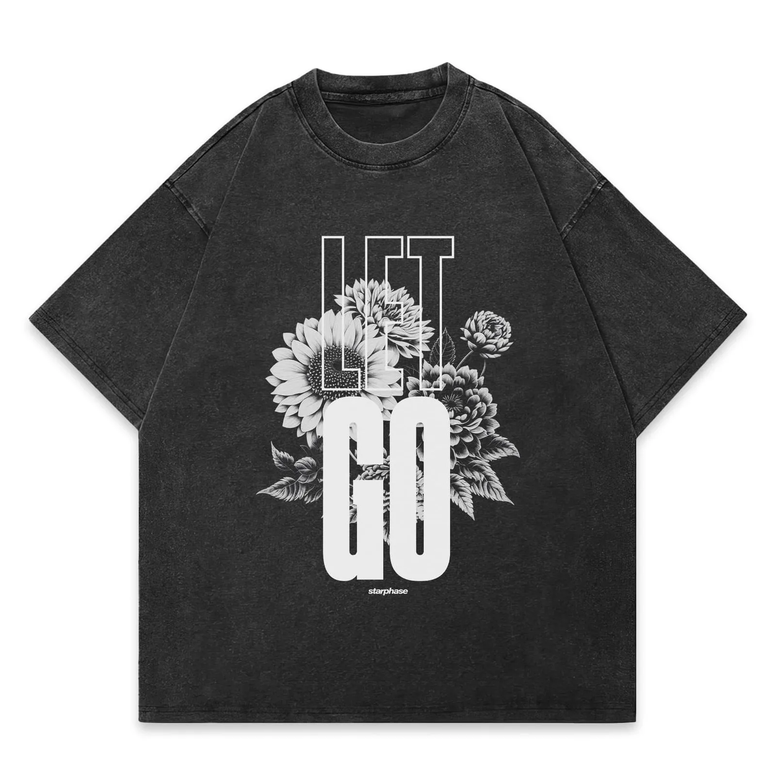 Let Go Oversized Acid Wash T-Shirt