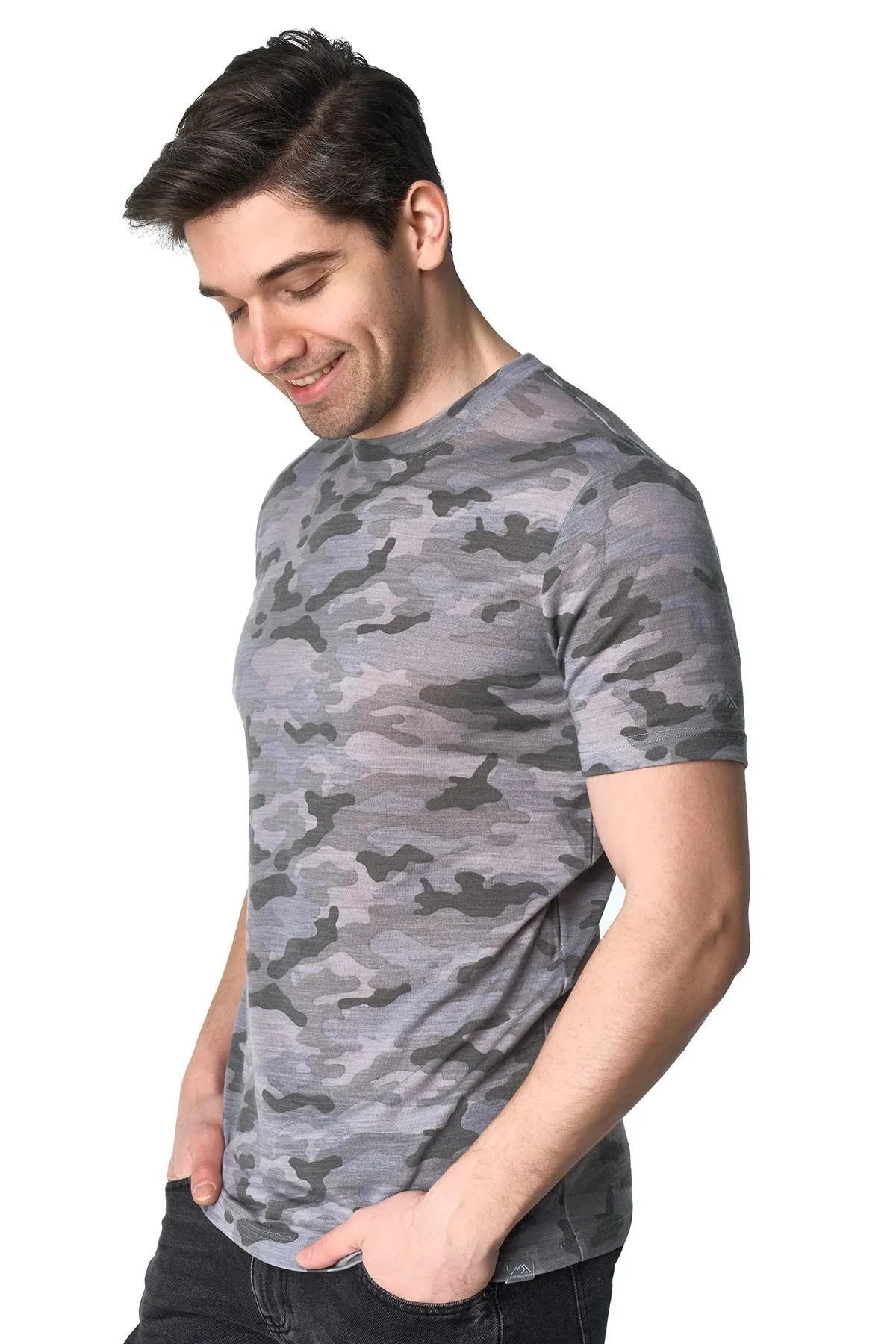 Men's Merino T-shirt 165 Camo Grey ( socks)