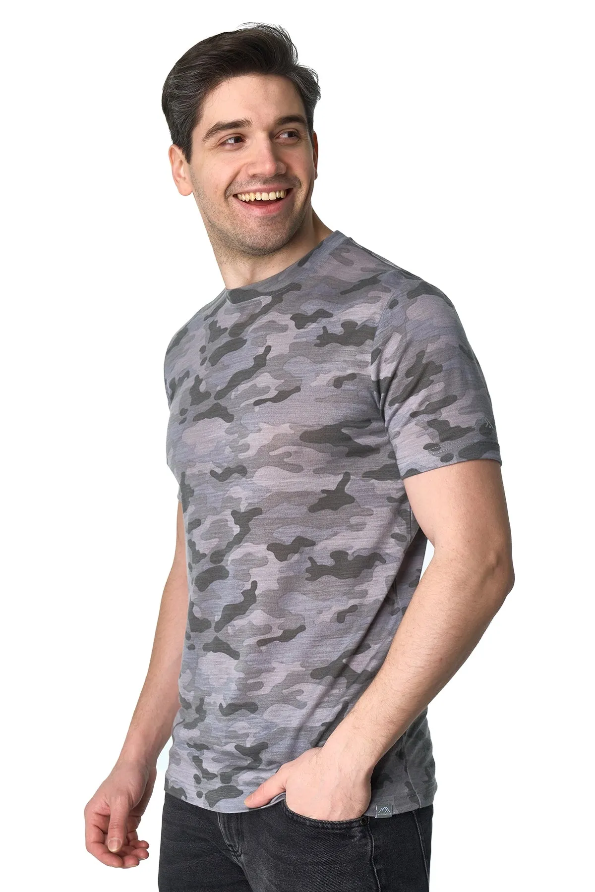 Men's Merino T-shirt 165 Camo Grey ( socks)