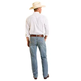 Men's Rock & Roll Two Tone Emb Alpha Jeans BMHBD06692