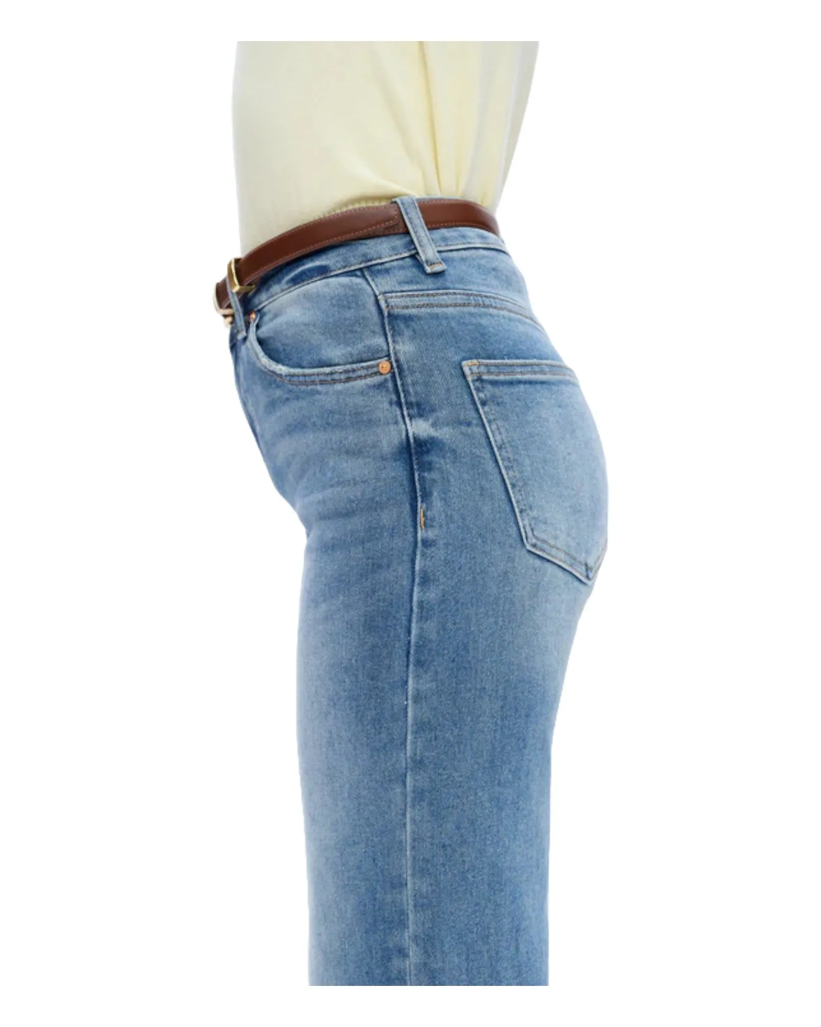 Mid-Rise Wide Leg Stretch Denim Jean