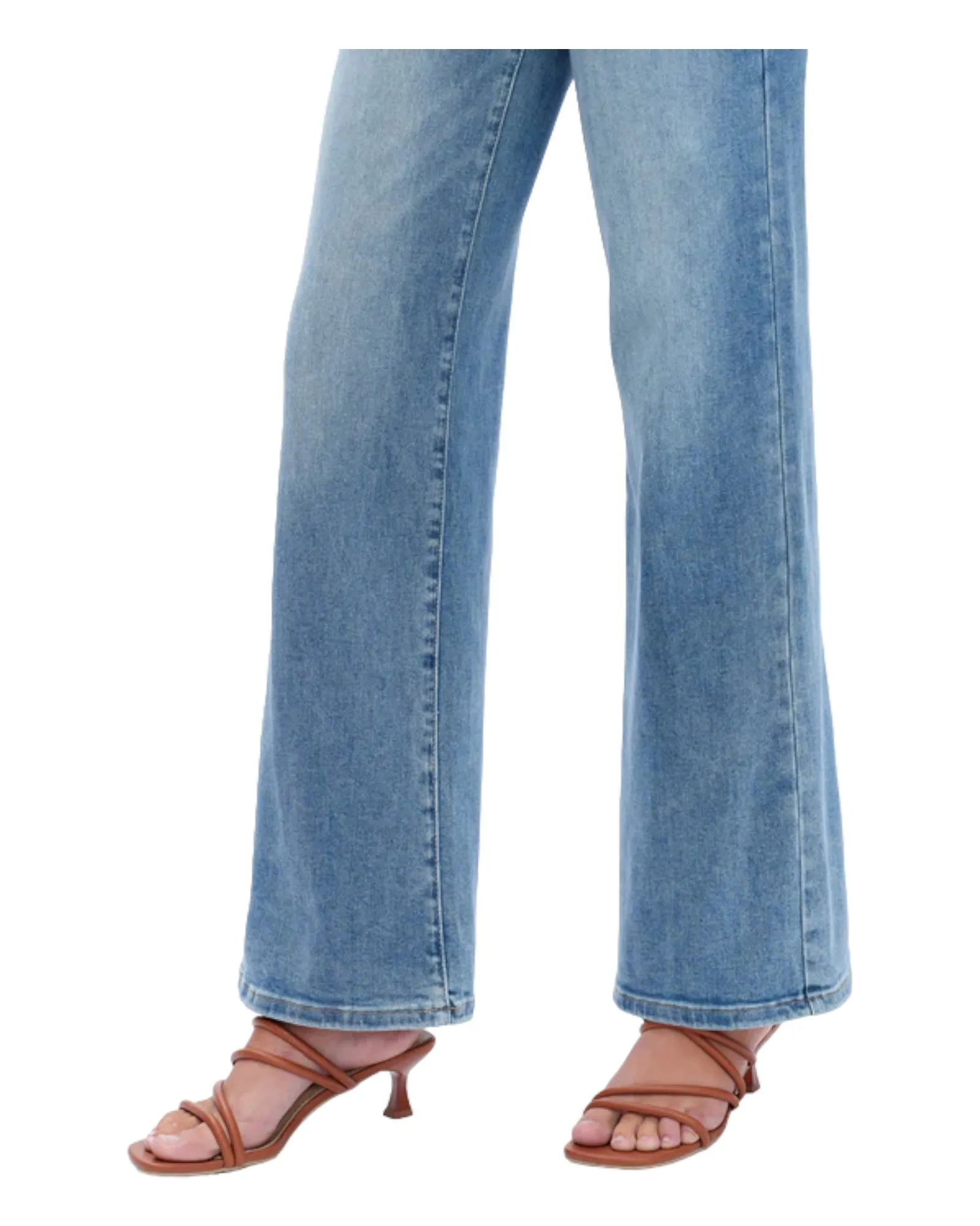 Mid-Rise Wide Leg Stretch Denim Jean