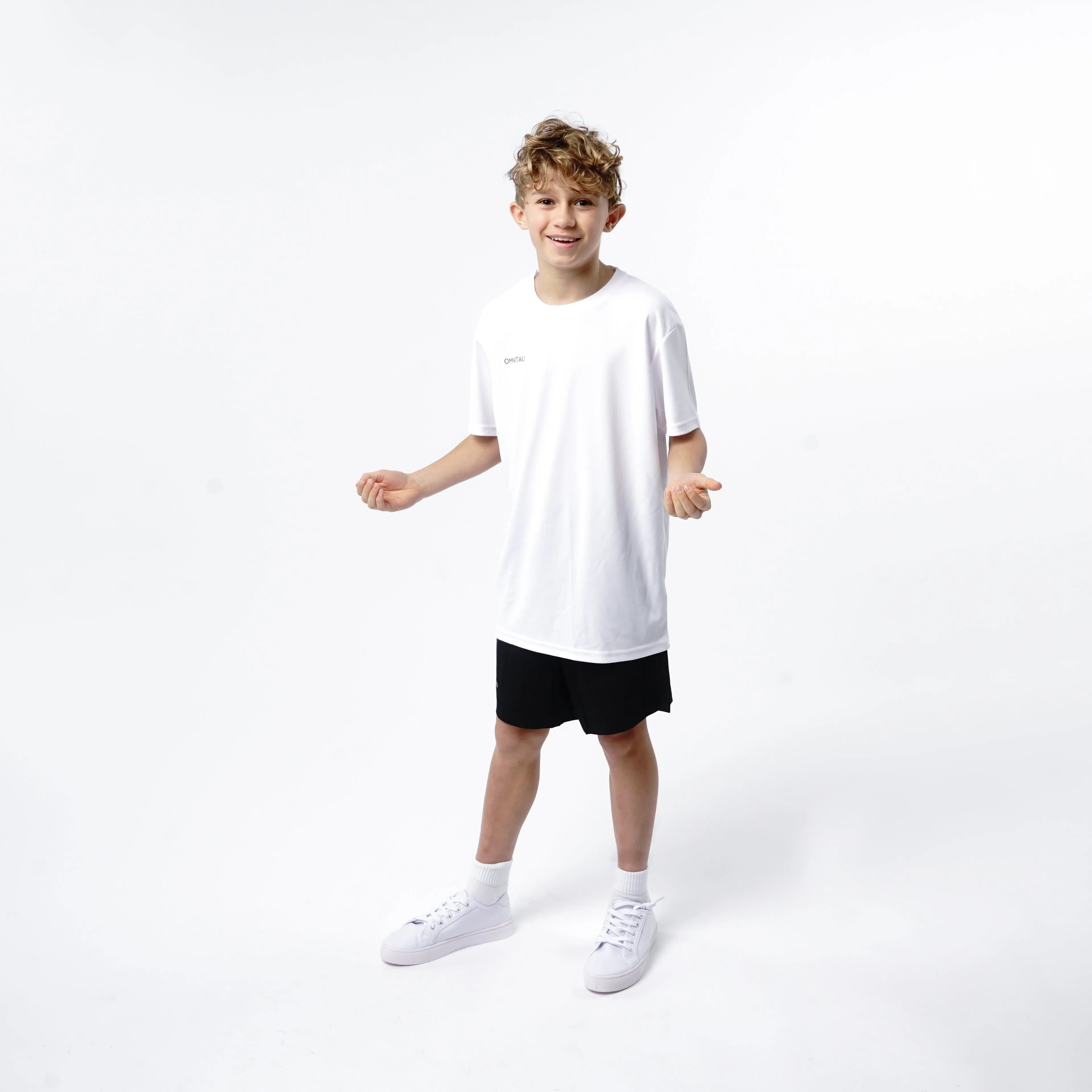 Omnitau Kid's Team Sports Breathable Technical T-Shirt - White