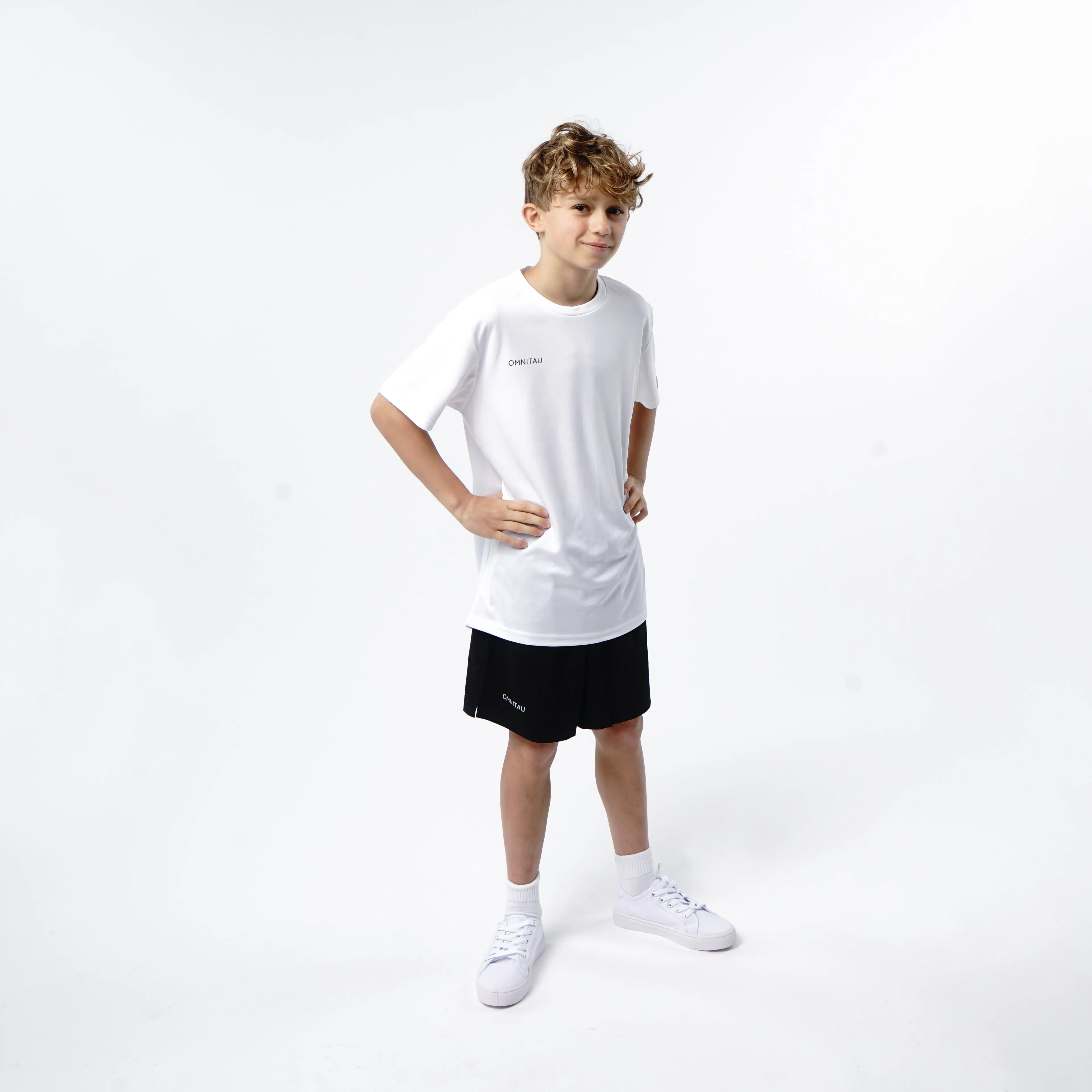 Omnitau Kid's Team Sports Breathable Technical T-Shirt - White