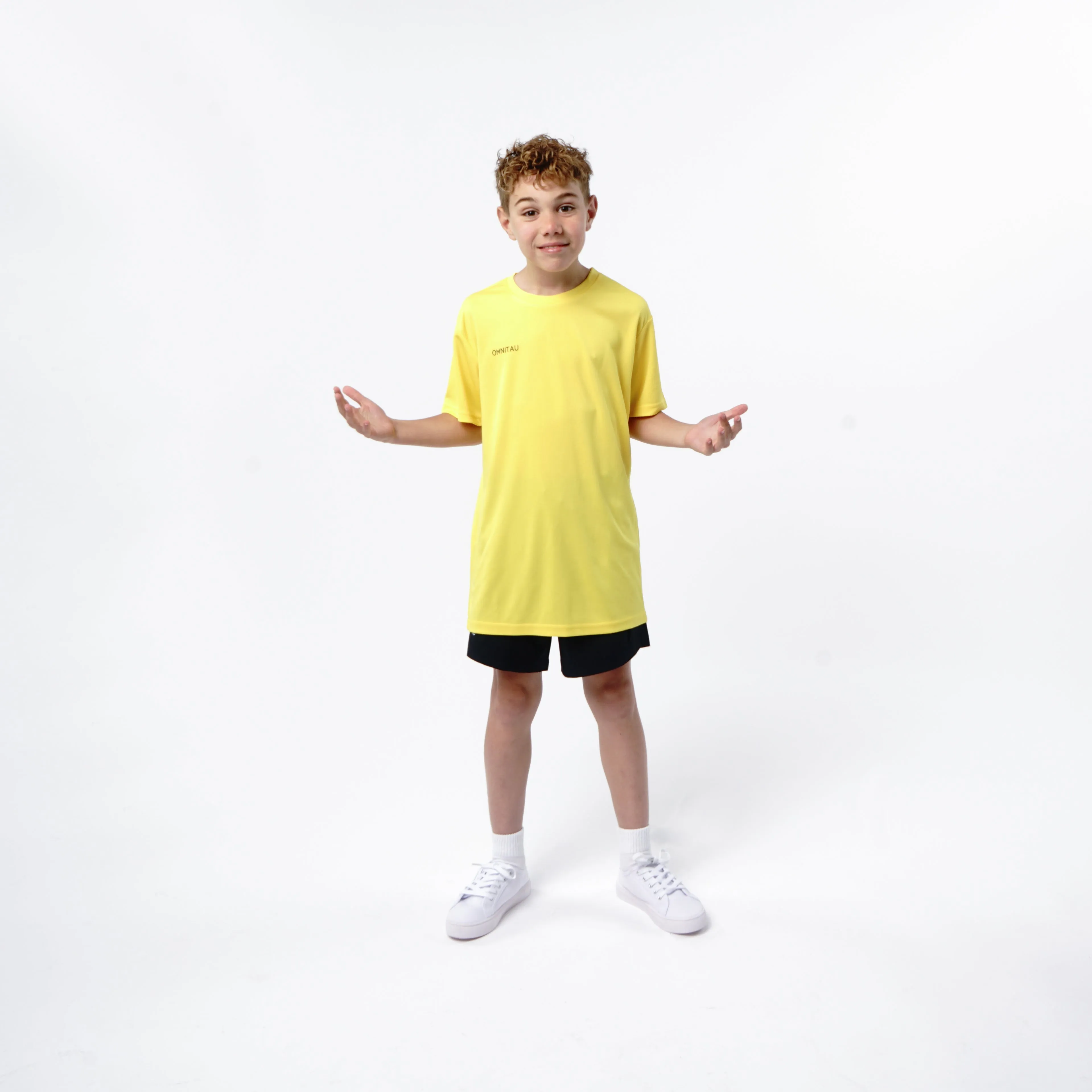 Omnitau Kid's Team Sports Breathable Technical T-Shirt - Yellow