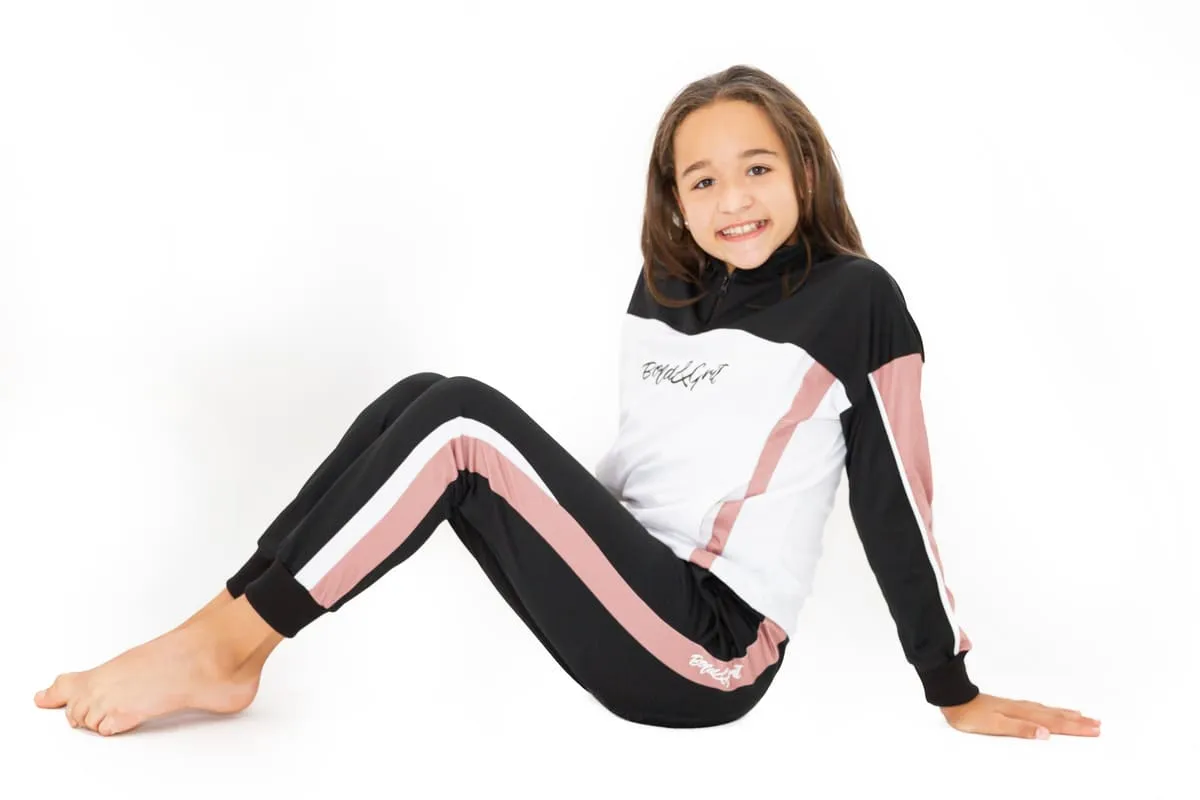 Rose Pink Sweatshirt and Jogger Set for girls